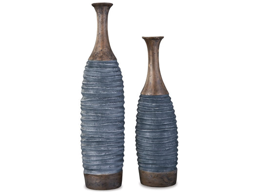 Signature Design by Ashley - Blayze Vase Set (Set of 2) in Antique Gray/Brown - A2000388 veiw 1