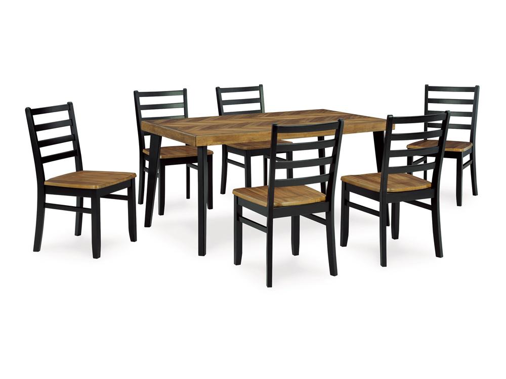 Signature Design by Ashley - Blondon Rect Drm Table (Set of 7) in Brown/Black - D413-425 veiw 1