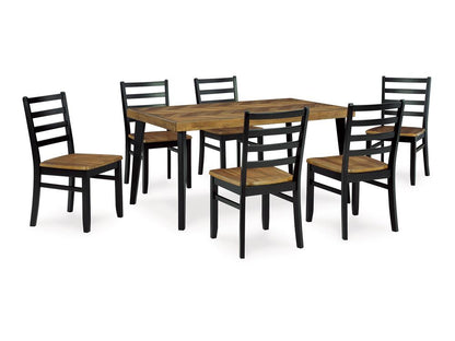 Signature Design by Ashley - Blondon Rect Drm Table (Set of 7) in Brown/Black - D413-425 veiw 1