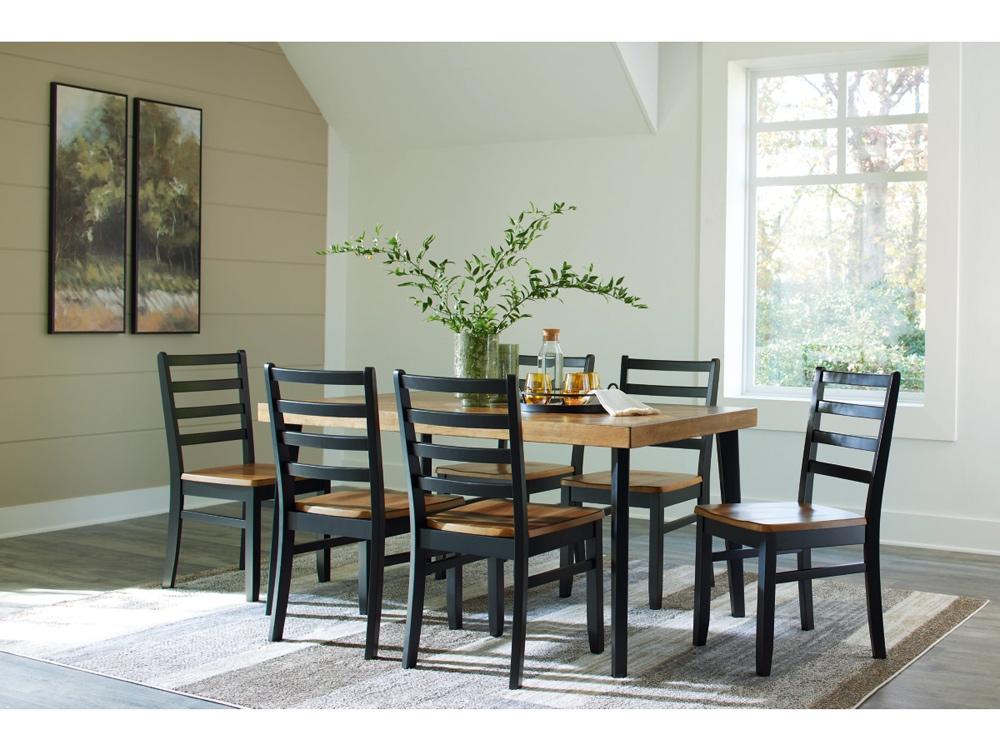Signature Design by Ashley - Blondon Rect Drm Table (Set of 7) in Brown/Black - D413-425 veiw 2