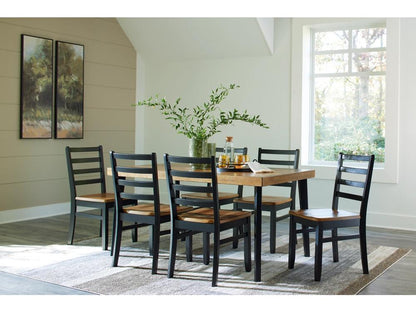Signature Design by Ashley - Blondon Rect Drm Table (Set of 7) in Brown/Black - D413-425 veiw 2