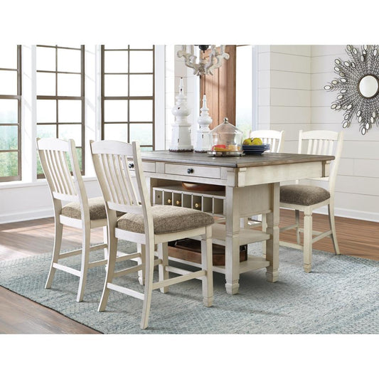 Signature Design by Ashley - Bolanburg Counter Height Dining Table With 4 Barstools in Two-Tone veiw 1