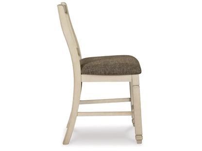 Signature Design by Ashley - Bolanburg Upholstered Barstool (Set of 2) in Two-Tone - D647-124 veiw 4