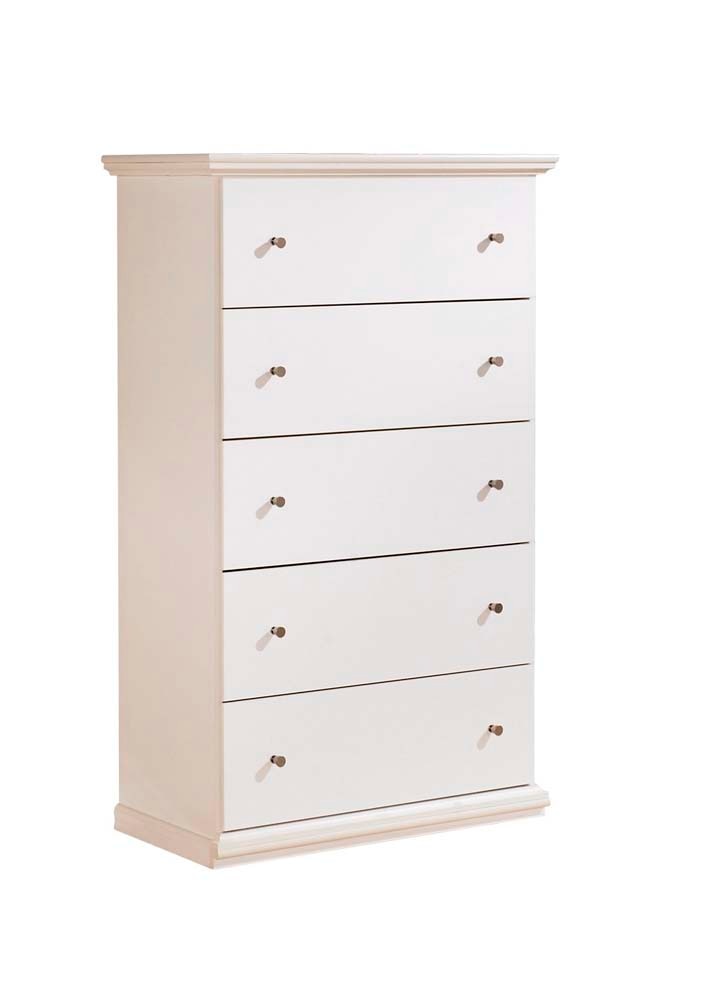 Signature Design by Ashley - Bostwick Shoals Five Drawer Chest in White - B139-46 veiw 1
