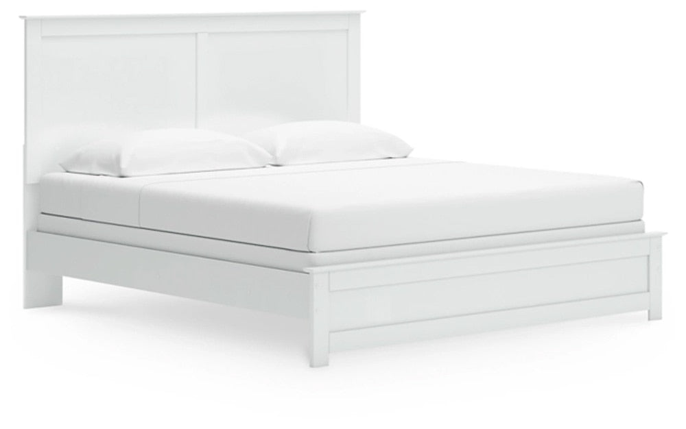 Signature Design by Ashley - Bostwick Shoals King Panel Bed, White veiw 1