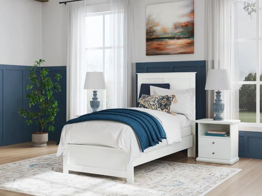 Signature Design by Ashley - Bostwick Shoals Twin Panel Bed, White veiw 2