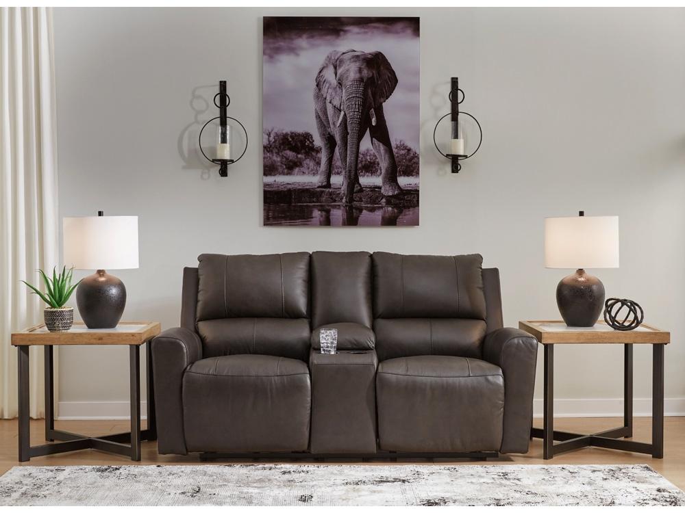 Signature Design by Ashley - Boxmere Dbl Rec Pwr Loveseat W/Console in Storm - U1310096 veiw 2