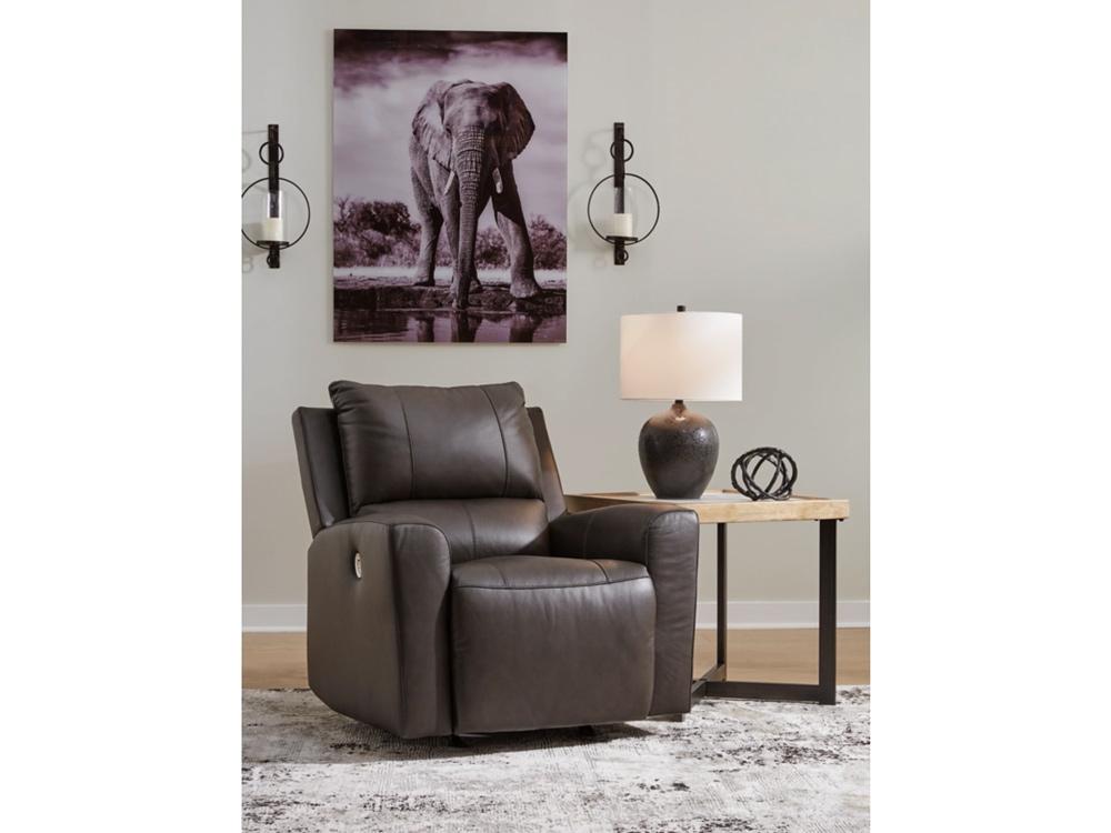 Signature Design by Ashley - Boxmere Power Rocker Recliner in Storm - U1310098 veiw 2