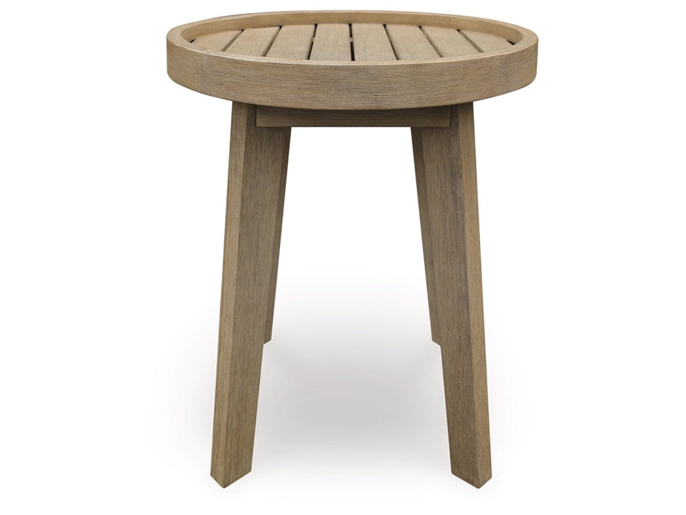 Signature Design by Ashley - Bradstreet Bay Outdoor Round End Table in Beige - P204-706 veiw 1