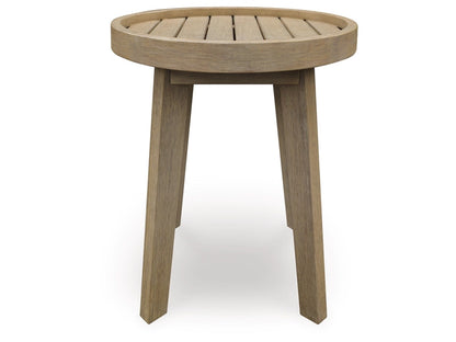 Signature Design by Ashley - Bradstreet Bay Outdoor Round End Table in Beige - P204-706 veiw 1