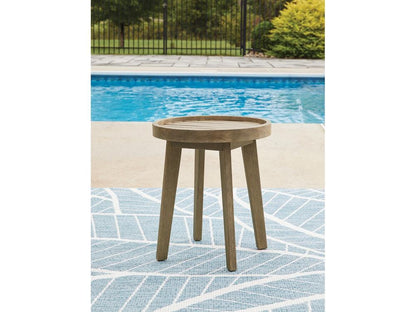 Signature Design by Ashley - Bradstreet Bay Outdoor Round End Table in Beige - P204-706 veiw 2