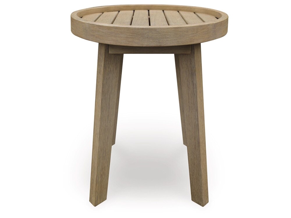 Signature Design by Ashley - Bradstreet Bay Outdoor Round End Table in Beige - P204-706 veiw 3
