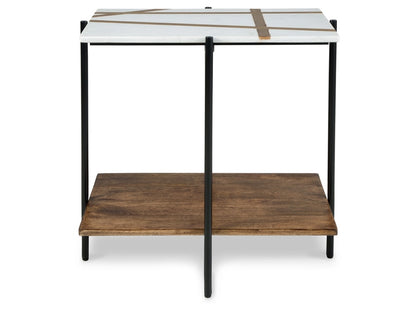 Signature Design by Ashley - Braxmore Accent Table in White/Light Brown - A4000525 veiw 1