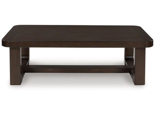 Signature Design by Ashley - Breckington Rectangular Cocktail Table in Dark Brown - T856-1 veiw 1