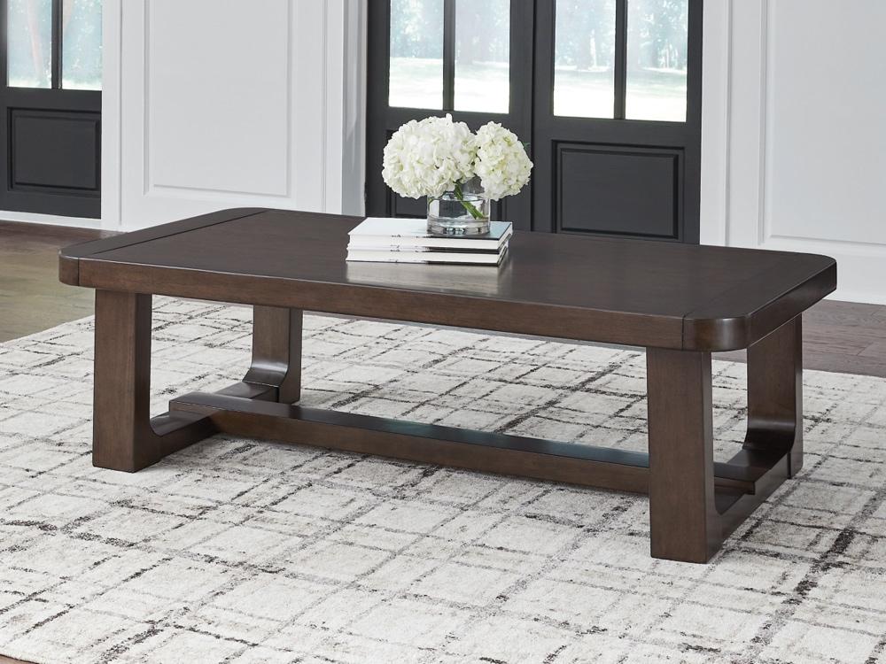 Signature Design by Ashley - Breckington Rectangular Cocktail Table in Dark Brown - T856-1 veiw 2