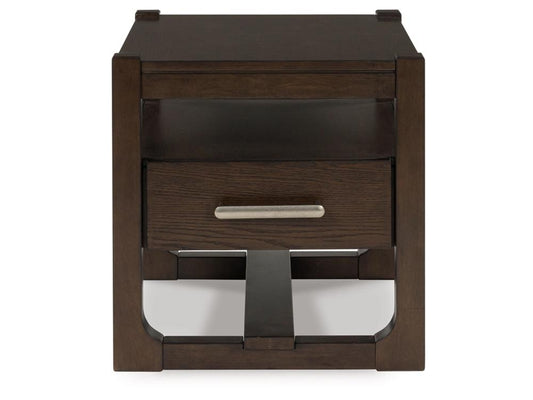 Signature Design by Ashley - Breckington Square End Table in Dark Brown - T856-2 veiw 1