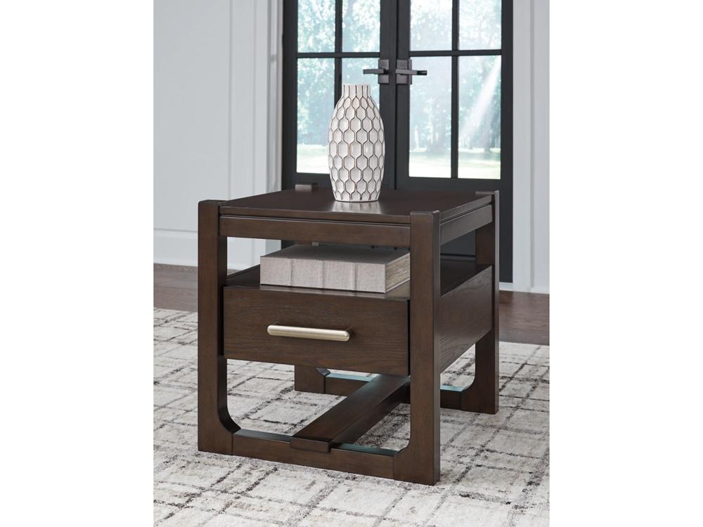 Signature Design by Ashley - Breckington Square End Table in Dark Brown - T856-2 veiw 2