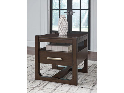 Signature Design by Ashley - Breckington Square End Table in Dark Brown - T856-2 veiw 2
