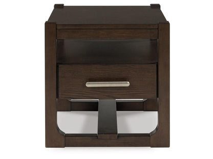 Signature Design by Ashley - Breckington Square End Table in Dark Brown - T856-2 veiw 3