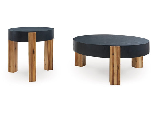 Signature Design by Ashley - Breenmore Table (Set of 2) in Black/Natural - T322-12 veiw 1