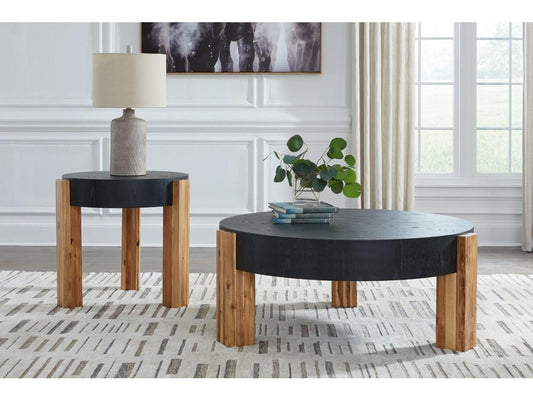 Signature Design by Ashley - Breenmore Table (Set of 2) in Black/Natural - T322-12 veiw 2