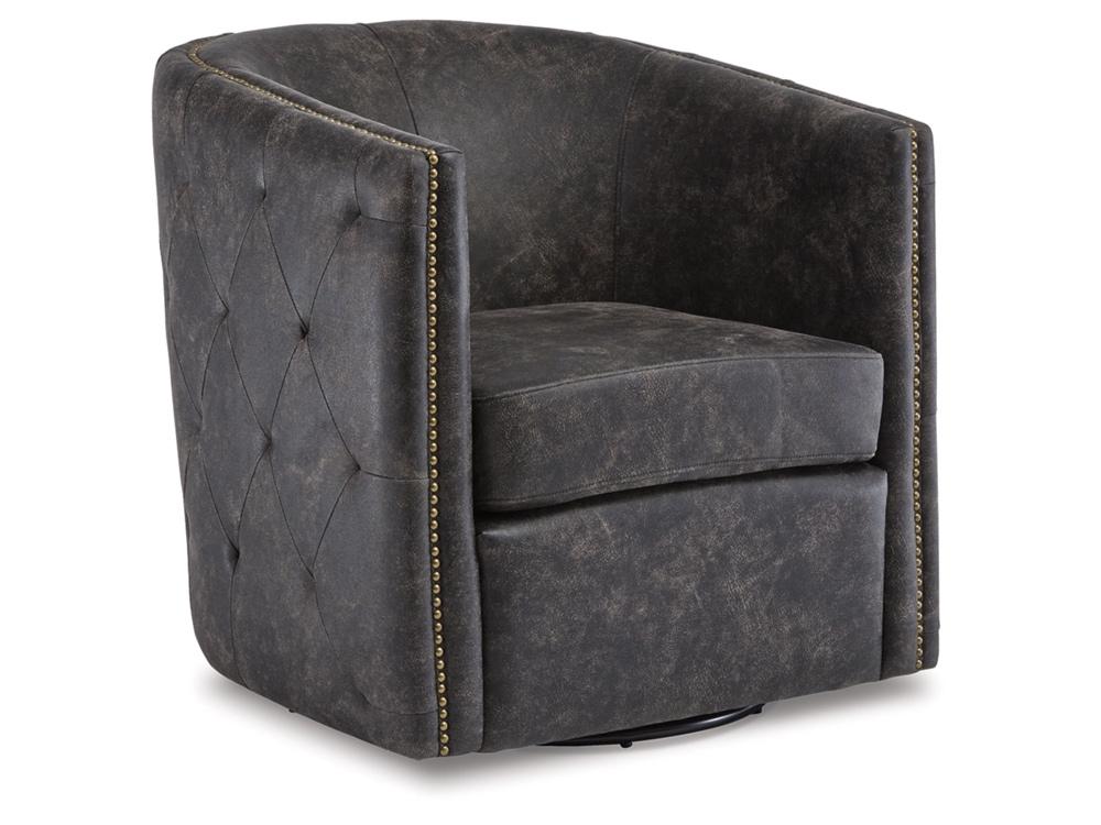 Signature Design by Ashley - Brentlow Swivel Chair in Distressed Black - A3000202 veiw 1