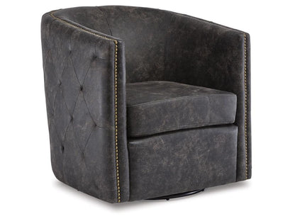 Signature Design by Ashley - Brentlow Swivel Chair in Distressed Black - A3000202 veiw 1