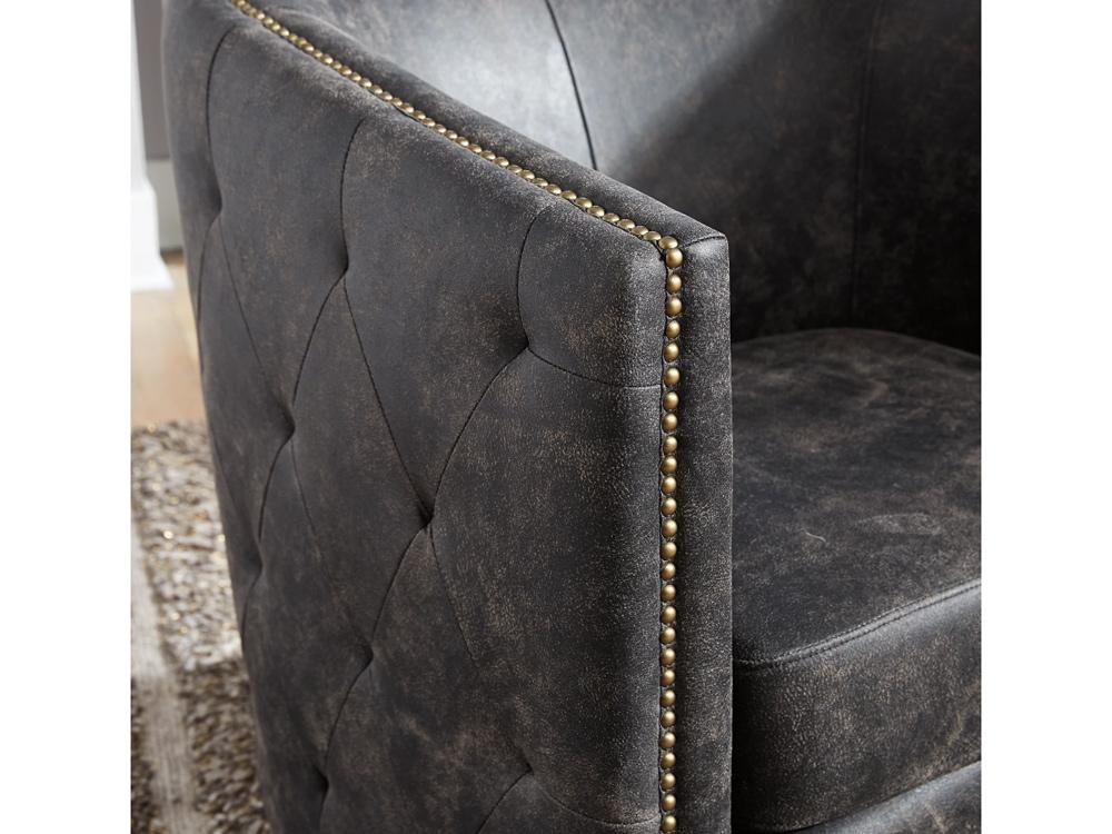 Signature Design by Ashley - Brentlow Swivel Chair in Distressed Black - A3000202 veiw 4
