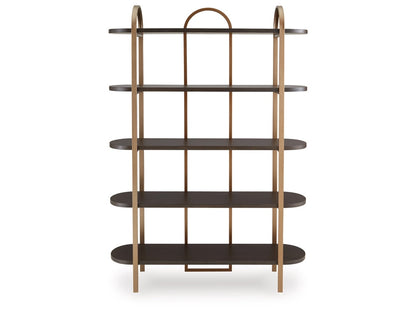 Signature Design by Ashley - Brentmour Bookcase in Brown/Gold Finish - A4000589 veiw 1