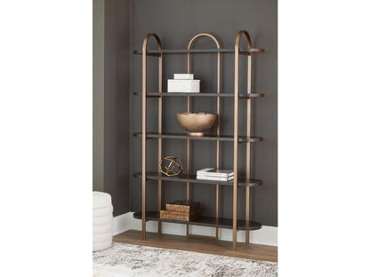 Signature Design by Ashley - Brentmour Bookcase in Brown/Gold Finish - A4000589 veiw 2