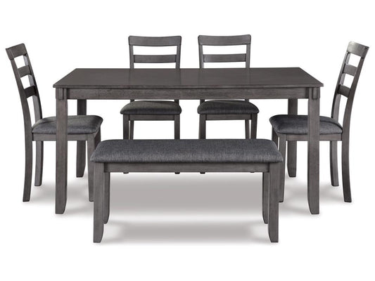 Signature Design by Ashley - Bridson Rect Drm Table (Set of 6) in Gray - D383-325 veiw 1