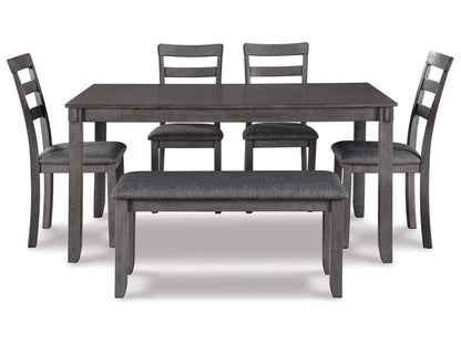Signature Design by Ashley - Bridson Rect Drm Table (Set of 6) in Gray - D383-325 veiw 3
