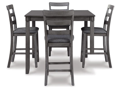 Signature Design by Ashley - Bridson Square Counter Tbl (Set of 5) in Gray - D383-223 veiw 1