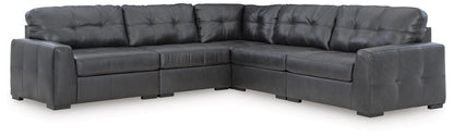 Signature Design by Ashley - Brindley Pier Fabric 5 Piece Sectional in Fog veiw 1