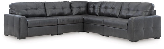 Signature Design by Ashley - Brindley Pier Fabric 5 Piece Sectional in Fog veiw 1