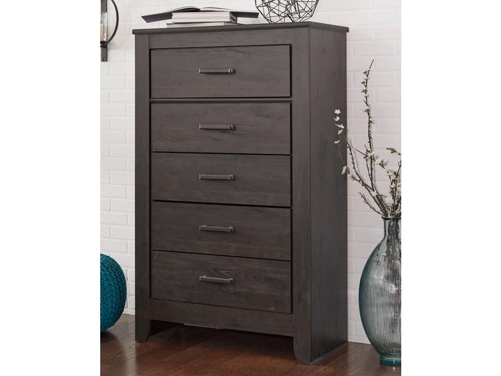 Signature Design by Ashley - Brinxton Five Drawer Chest in Black - B249-46 veiw 2