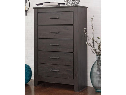 Signature Design by Ashley - Brinxton Five Drawer Chest in Black - B249-46 veiw 2