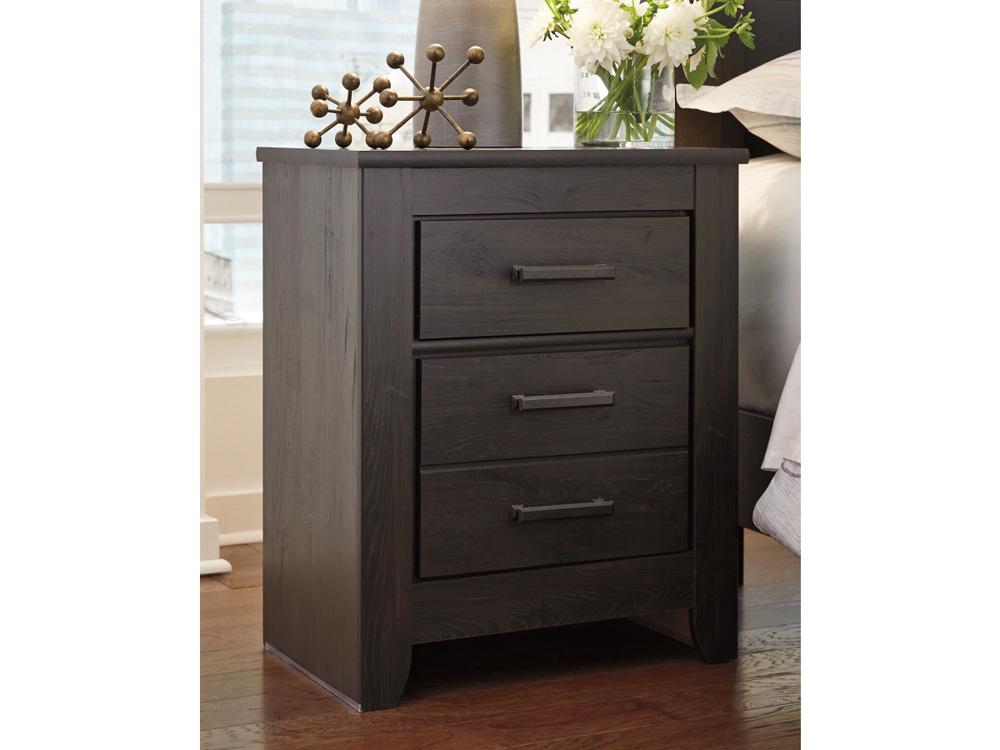 Signature Design by Ashley - Brinxton Two Drawer Night Stand in Black - B249-92 veiw 2