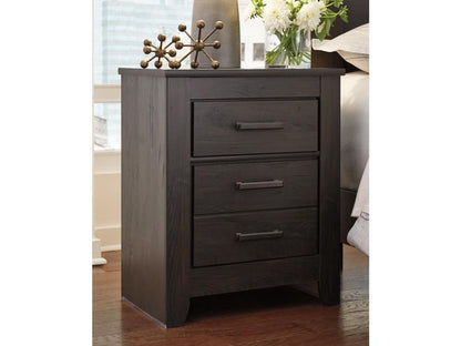 Signature Design by Ashley - Brinxton Two Drawer Night Stand in Black - B249-92 veiw 2