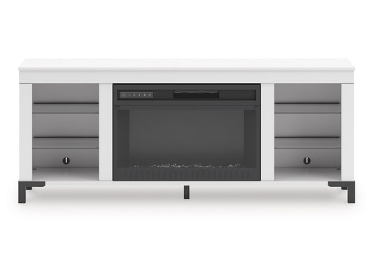 Signature Design by Ashley - Brollevi Tv Stand With Fireplace in White - W2722-168 veiw 1