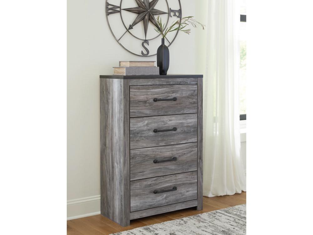 Signature Design by Ashley - Bronyan Four Drawer Chest in Dark Gray - B1290-44 veiw 2