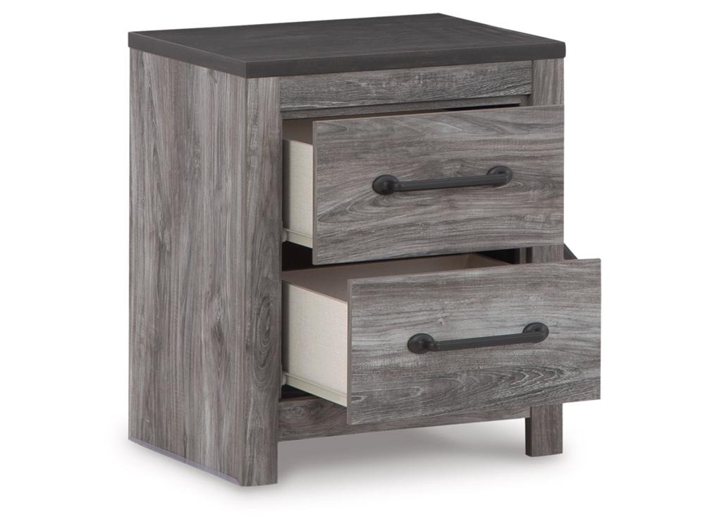 Signature Design by Ashley - Bronyan Two Drawer Night Stand in Dark Gray - B1290-92 veiw 3