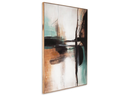 Signature Design by Ashley - Brunonia Wall Art in Teal/Orange/Black - A8000337 veiw 3