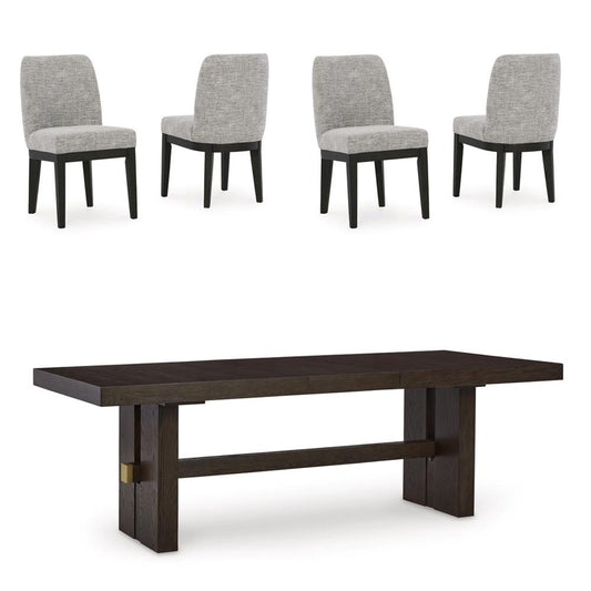 Signature Design by Ashley - Burkhaus Dining Table And 4 Chairs in Brown veiw 1