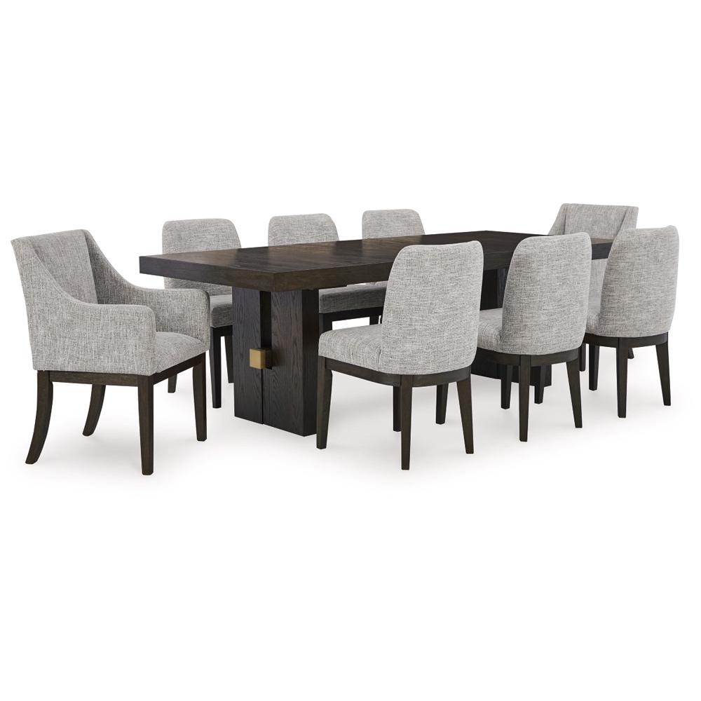 Signature Design by Ashley - Burkhaus Dining Table And 8 Chairs in Brown/Black veiw 1