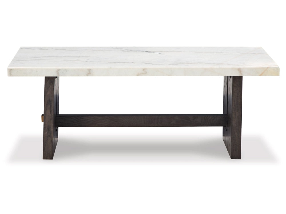 Signature Design by Ashley - Burkhaus Rectangular Cocktail Table in White/Dark Brown - T779-1 veiw 3