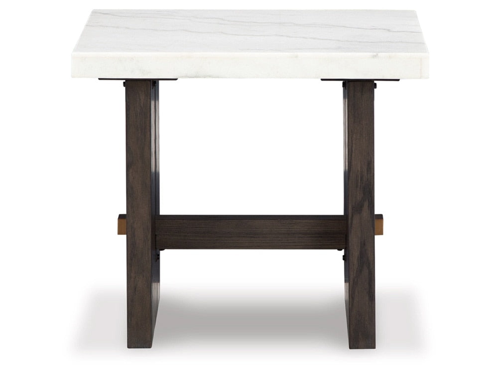 Signature Design by Ashley - Burkhaus Rectangular End Table in White/Dark Brown - T779-3 veiw 1