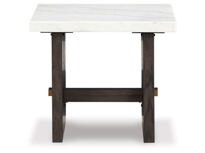 Signature Design by Ashley - Burkhaus Rectangular End Table in White/Dark Brown - T779-3 veiw 1