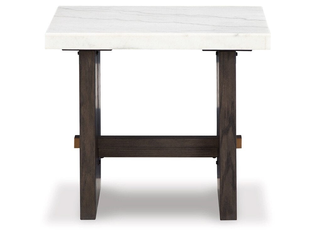 Signature Design by Ashley - Burkhaus Rectangular End Table in White/Dark Brown - T779-3 veiw 3