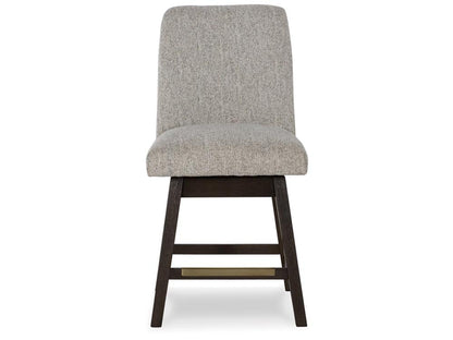 Signature Design by Ashley - Burkhaus UPH Swivel Barstool (Set of 2) in Beige/Dark Brown - D984-124 veiw 1